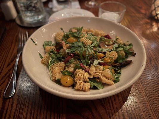 Pasta with local mushrooms.