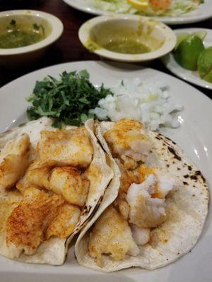 Fish Tacos are fresh and very tasty.