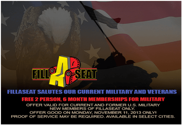 Veteran's Day freebie for Servicemembers/Vets; 2013.