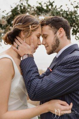 Bride and groom sharing a beautiful moment!