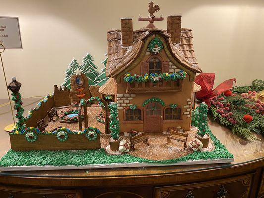 One of the stunning gingerbread houses on display.