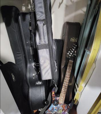 One of the guitar closets.