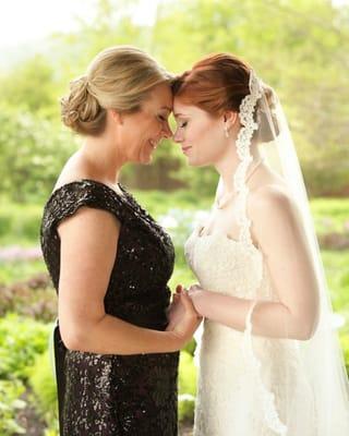 Beautiful on-location bride and mother of the bride in Lake Geneva WI