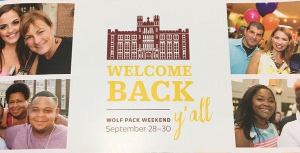 Welcome back students - Wolf Pack Weekend is September 28-30, 2018