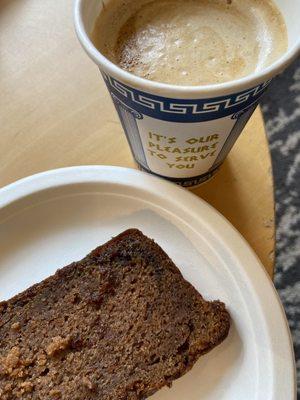 Cortado and Nutella banana bread