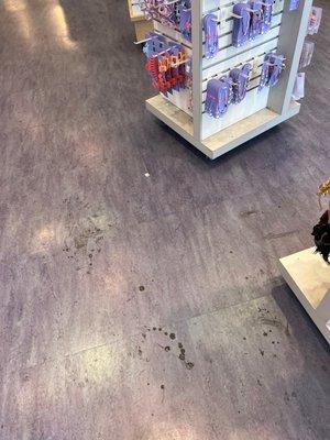 Dirty floor in the store.