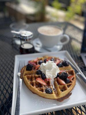 Sunday morning waffles at the Flower Bar! Yummy!