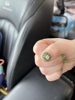 My granddaughters, amazing nails with Cloverleaf and mine, such a great place