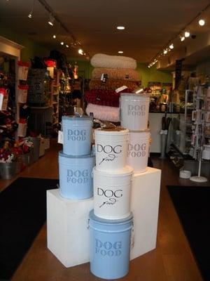 Keep your dog food lasting longer! Harry Barker dog food storage containers act more like home decor than an open food bag!