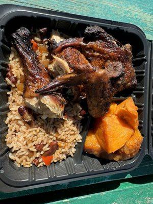 Medium Jerk chicken with two sides