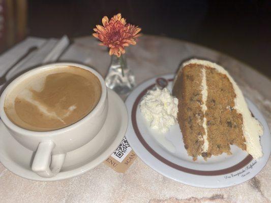 Latte and Carrot Cake