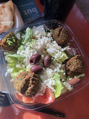 Falafel salad Do not touch my falafel- I will cut you!