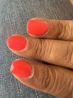 Chipped gel manicure