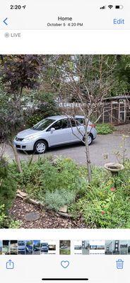 My daughter car in the driveway