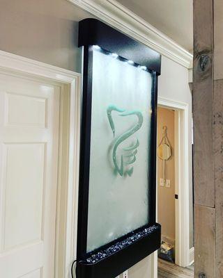 Custom-made Waterfall Wall for Dentist Office.