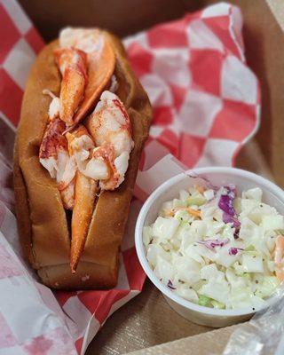 Stonington Lobster Roll with side of slaw