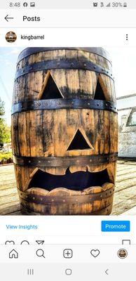 Halloween whiskey barrel