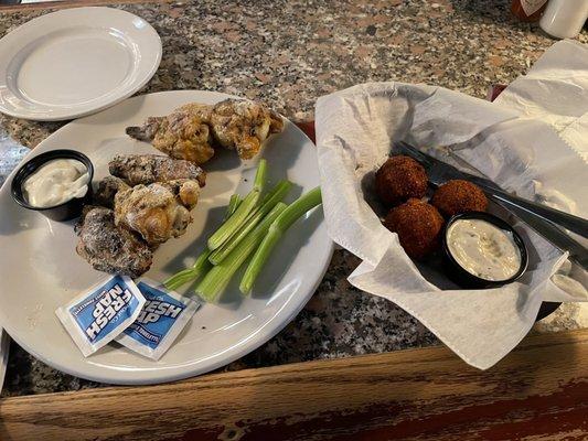 Mildred 's Sauerkraut Balls and Barley 's Unconventional Wings