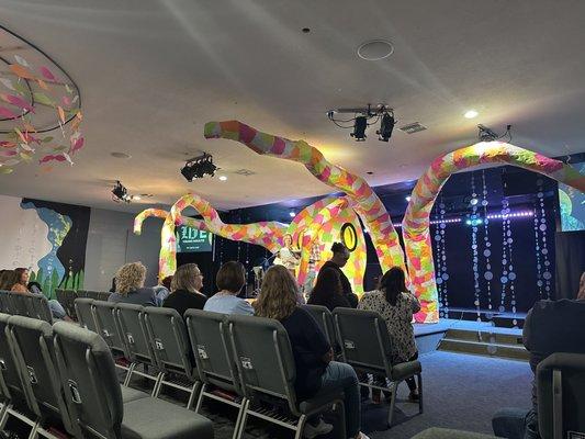 Remnants of the daddy daughter dance at the Sunday service. This place looked amazing and the dads and daughters had a blast!