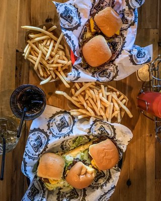 Harry's classic cheese, double wide, and salt & pepper fries