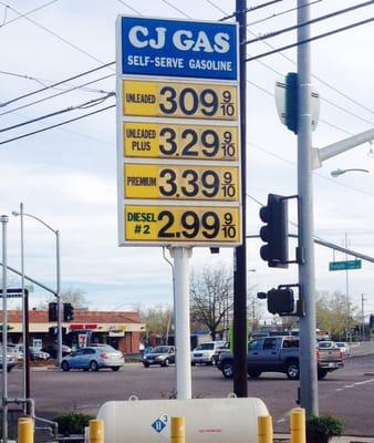 Was driving down Folsom Blvd & spied this- today (03/14/15), 20 cents cheaper per gallon than most spots in Downtown Sacramento.