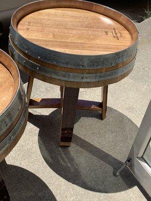 Wine barrel tables