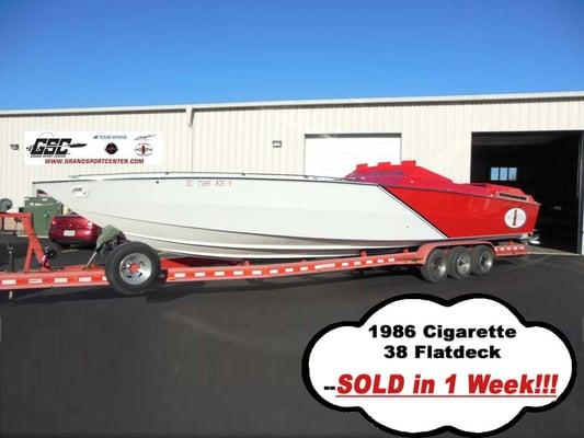 We Sell Boats!  This Cigarette 38 footer sold in 1 week!