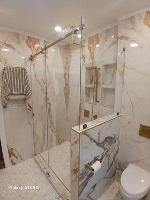 Frameless shower - one day job.