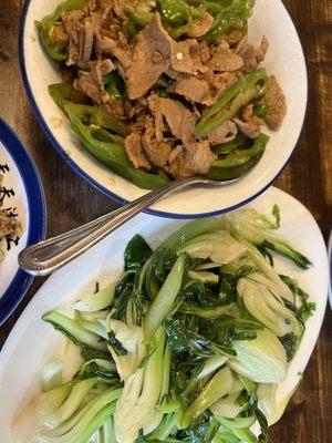 Bok choy and pork