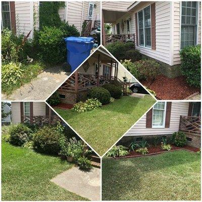 Yard clean up, flower bed reconstruction, full service lawn care