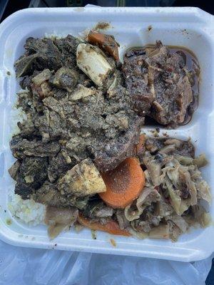 Oxtails and Curried Goat Combination Platter