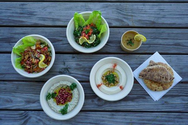 Tabbouleh, Hummus, Baba Ganoush, and more!