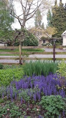 Lush gardens surround the guest house.