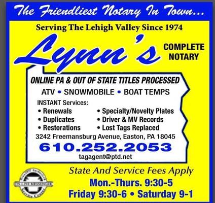 Lynn's Complete Notary & Tag Agency