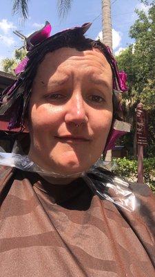 My hair is being done!