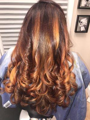 Firey balayage