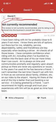 Yelp does not allow good reviews