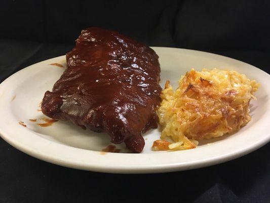 BBQ ribs & cheesy potatoes