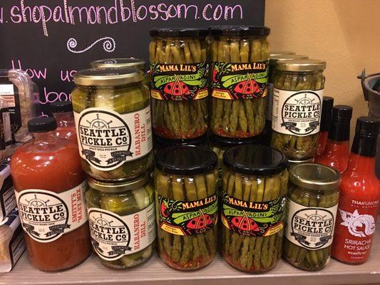 Pickled items from Seattle Pickle Company and Mama Lil's.