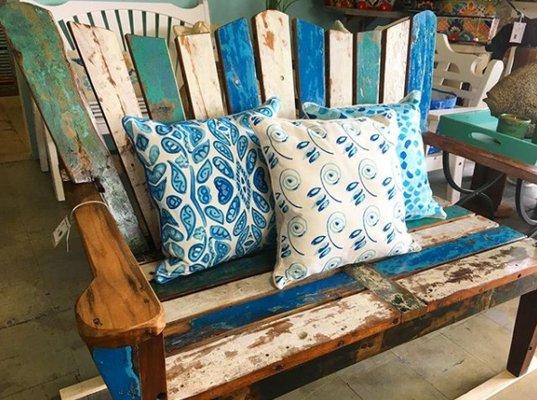 Furniture made from old fishing boat wood