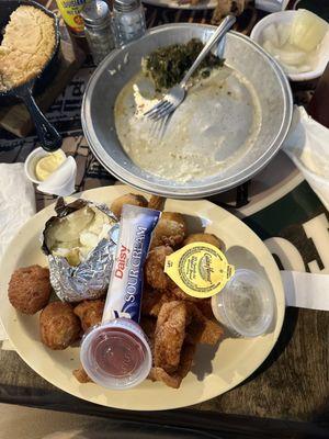 Catfish filets and shrimp