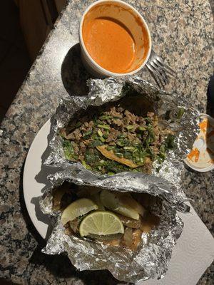 Two tacos de asada and all the accoutrements. Could have made eight typical tacos from the four I ordered. Not that I'm complaining.