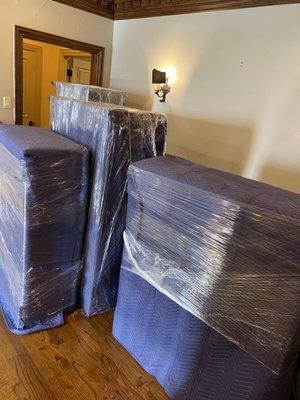 All of our furniture wrapped nicely