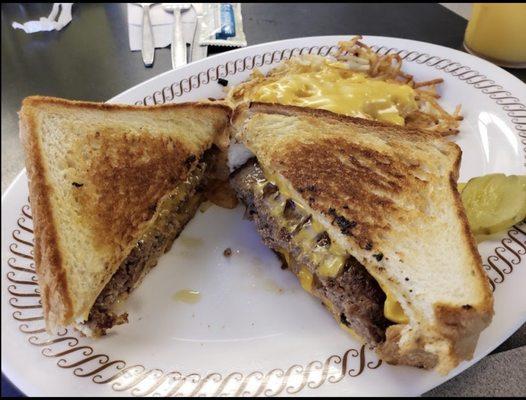 Patty melt n hash browns