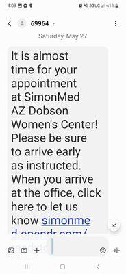 I received this 15 min after they closed.   Who closes when you have patients scheduled.