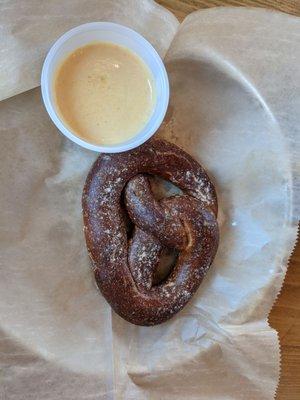 Soft baked pretzel! Small, but good. I wouldn't recommend as a shareable unless you're getting other food as well.