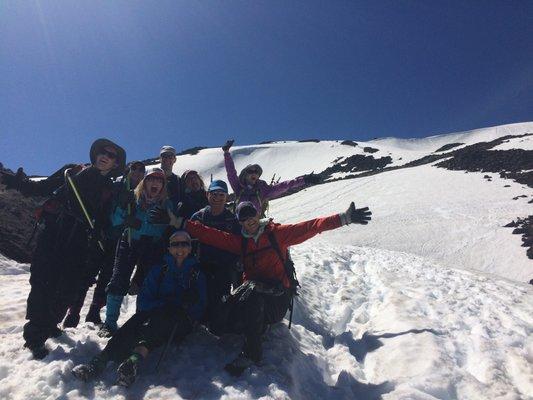 Happy climbers on their way to the summit!