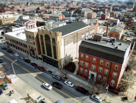 Aerial view of Helping Up Mission.