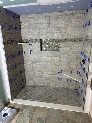 New custom walk in shower almost wrapped up! 2024