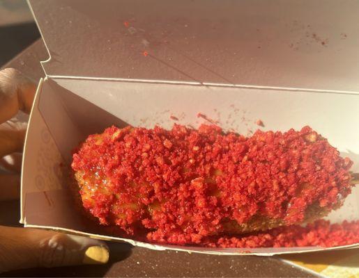 Hot Cheeto Kong Dog with cheese